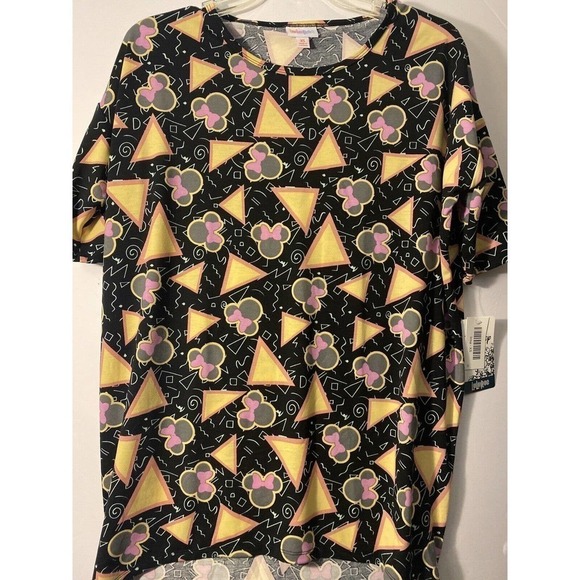 Lularoe Disney Irma Tunic Top Shirt Size XS Minnie Mouse Black Pink Bow Oversize - Picture 2 of 9